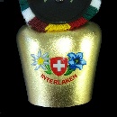 Glocke mit Aufkleber 'Interlaken' (3x8cm) / 93-0100-03