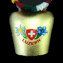 Glocke mit Aufkleber 'Luzern' (3x8cm) / 93-0100-04